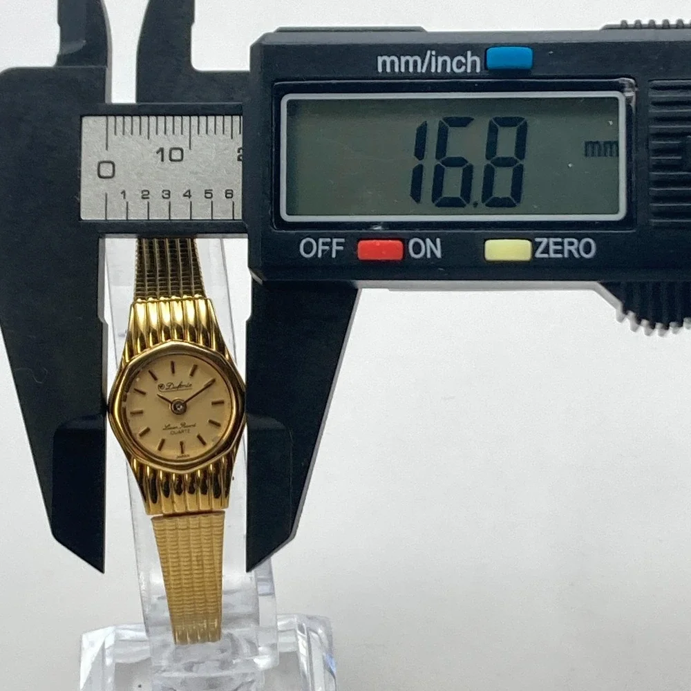 Vtg Dufonte Lucien Piccard Women's Watch 17mm Gold Tone Adjustable New Battery